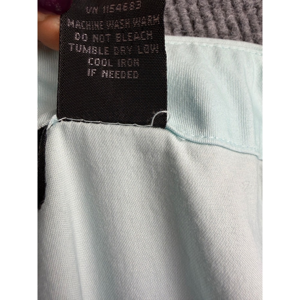 Light Blue Cropped Chino Pants Mid Rise Capri Trousers with Pockets - Picture 10 of 10